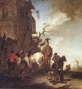 WOUWERMAN, Philips Hunters and Horsemen by the Roadside (mk05) oil painting on canvas